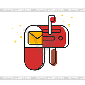 Flat style mailbox - vector clipart