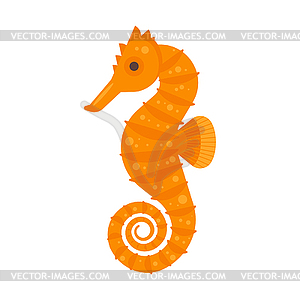 Flat style sea horse - vector clipart