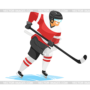 Flat style hockey player - vector clip art