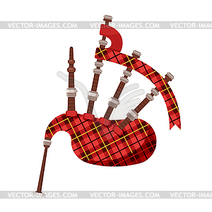 Flat style Scottish traditional musical instrument - vector clipart