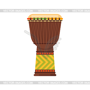 Flat style African drum musical instrument djembe - vector image