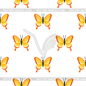 Flat style seamless pattern with butterfly - vector clip art