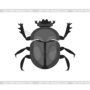 Flat style scarab beetle - vector image