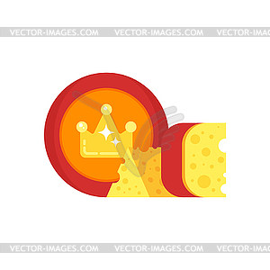 Flat style cheese. Icon for web - vector clipart