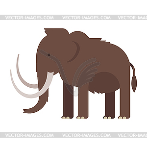 Flat style prehistoric animal - mammoth - vector clipart