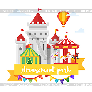 Amusement park or funfair design.  - vector image