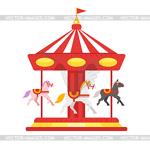 Flat style carousel. Icon for web - vector clipart