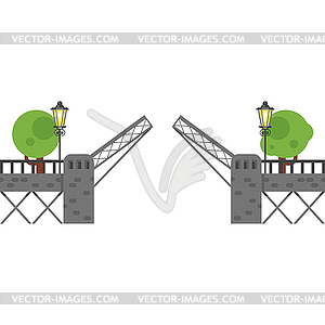 Flat style open gate - vector clipart