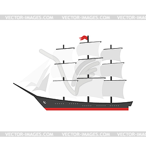 Cartoon style ship. Icon for web - vector clip art