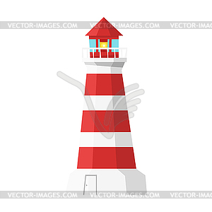 Cartoon style lighthouse. Icon for web - vector clipart