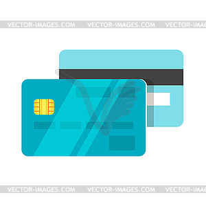 Flat style credit card - vector image