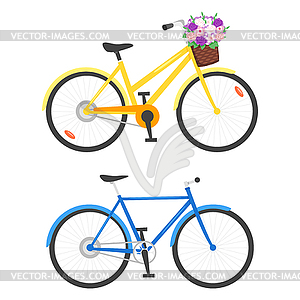 Два велосипеда - векторный клипарт Royalty-Free