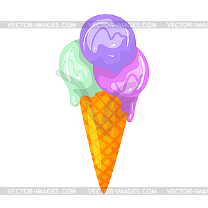 Cartoon style tasty ice cream - vector image