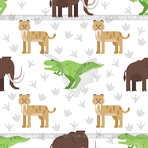 Seamless pattern with dinosaurs - vector clipart