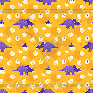 Seamless pattern with dinosaurs - vector image