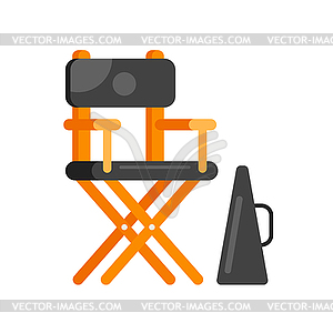 Flat style movie directors chair - vector clip art