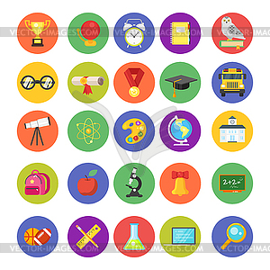 Set of education and school icons - vector image