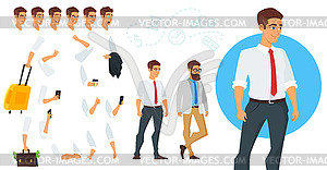 Constructor of businessman character - vector clipart