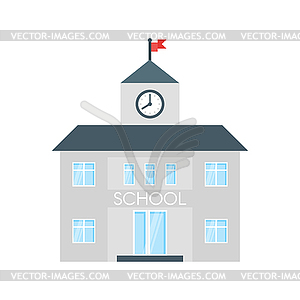 School building - color vector clipart