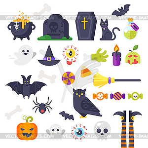 Set of Halloween icons - vector clipart