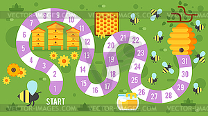 Kids honey board game - royalty-free vector clipart