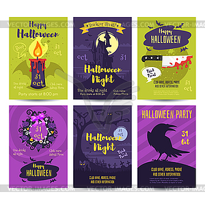 Halloween poster design template - vector image