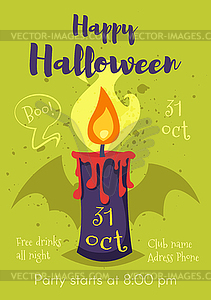 Halloween poster design template - vector image