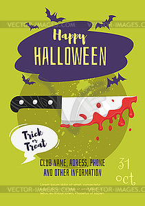 Halloween poster design template - stock vector clipart