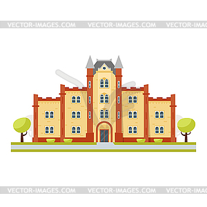 Educational building university - vector image