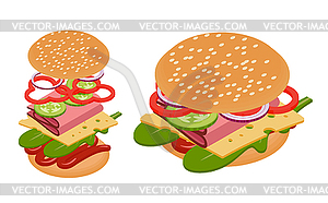 Isometric burger - vector clipart