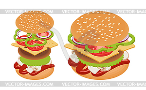 Isometric burger - vector image