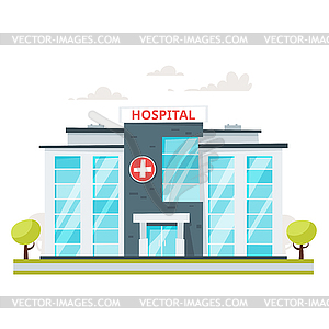 Здание медицинской больницы - клипарт
