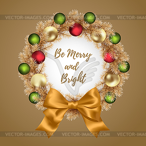 Christmas and New Year wreath - vector clipart