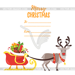 Christmas New Year greeting card - vector image