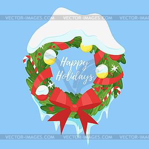 Christmas New Year greeting card - vector clip art