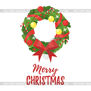 Christmas New Year greeting card - vector image