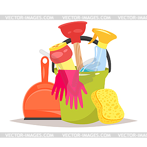 Cleaning service tools - stock vector clipart