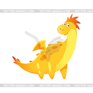 Cute yellow dragon - vector image