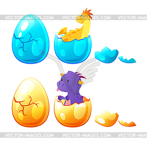 Dragon hatched of egg - vector image