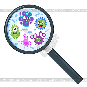 Colorful funny bacteria - vector clipart