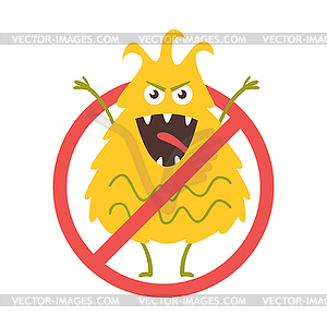 Stop bacteria sign - stock vector clipart