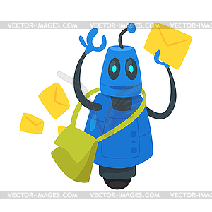 Post service robot - vector clip art