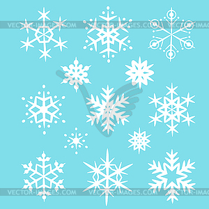 Set of white snowflakes - vector clip art