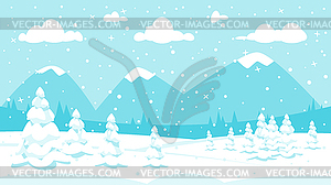 Winter background in snowfall - vector image