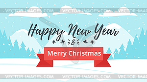 Winter in snowfall - vector image