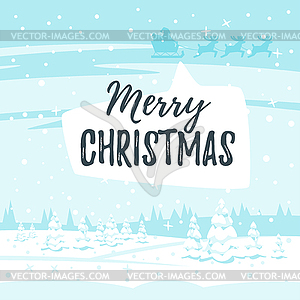 Winter background in snowfall - vector clip art