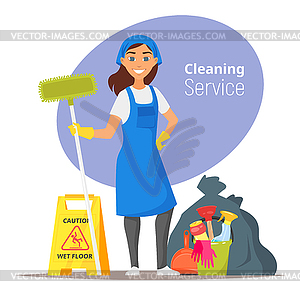 Household cleaning concept - vector clip art