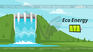 Water-power plant - vector image