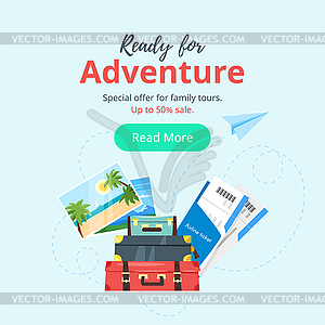 Travel and tourism. Advertisement banner - vector clip art