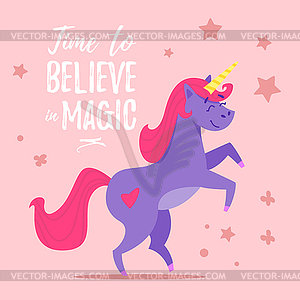 Happy unicorn - vector image